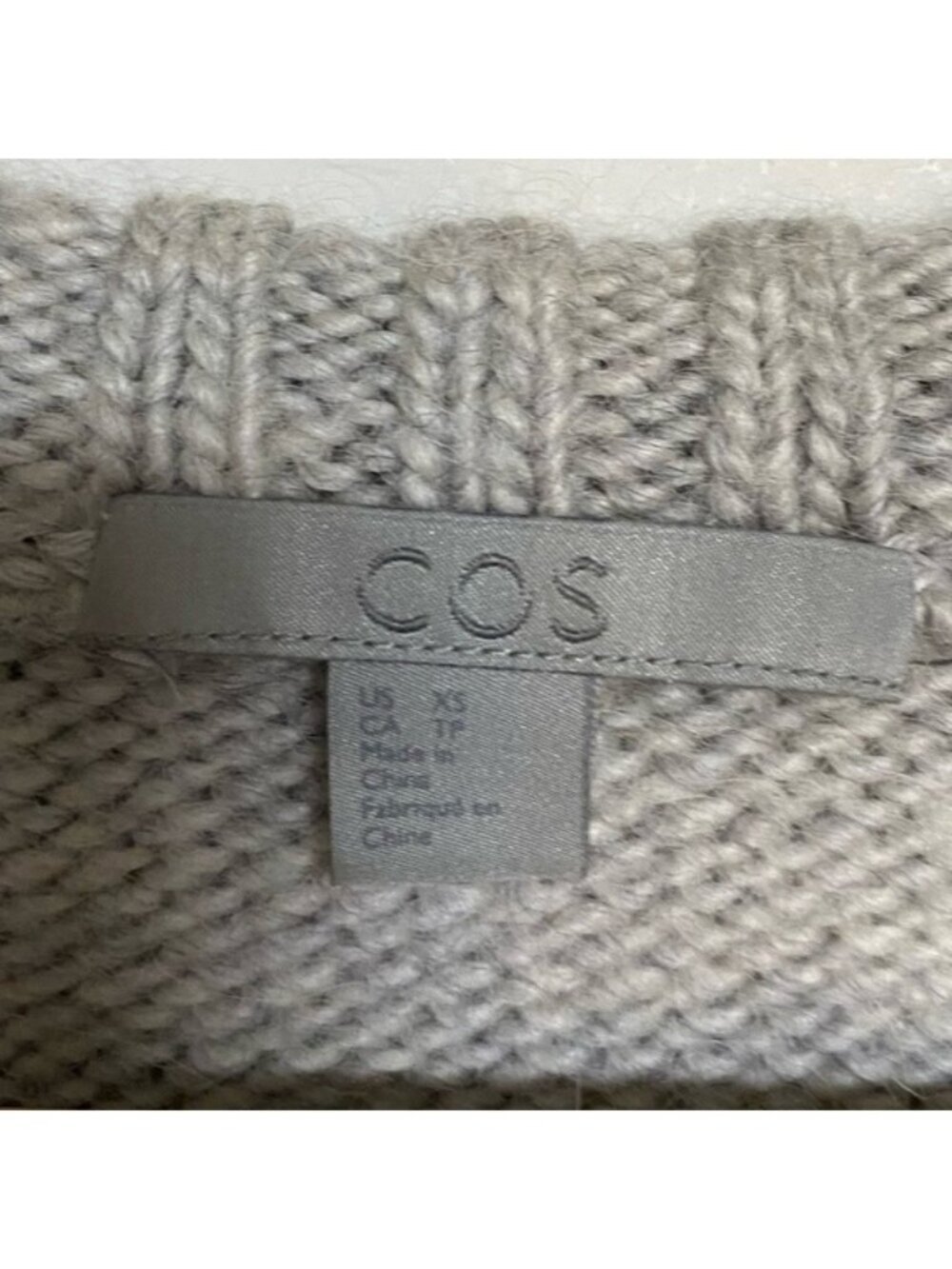 COS Light Grey Wool Blend Crewneck Sweater Size XS - Picture 3 of 7